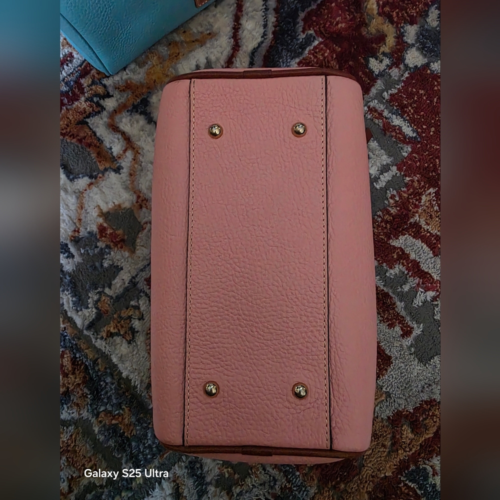 Dooney & Bourke Pink Satchel with Brown Trim - Picture 5 of 6